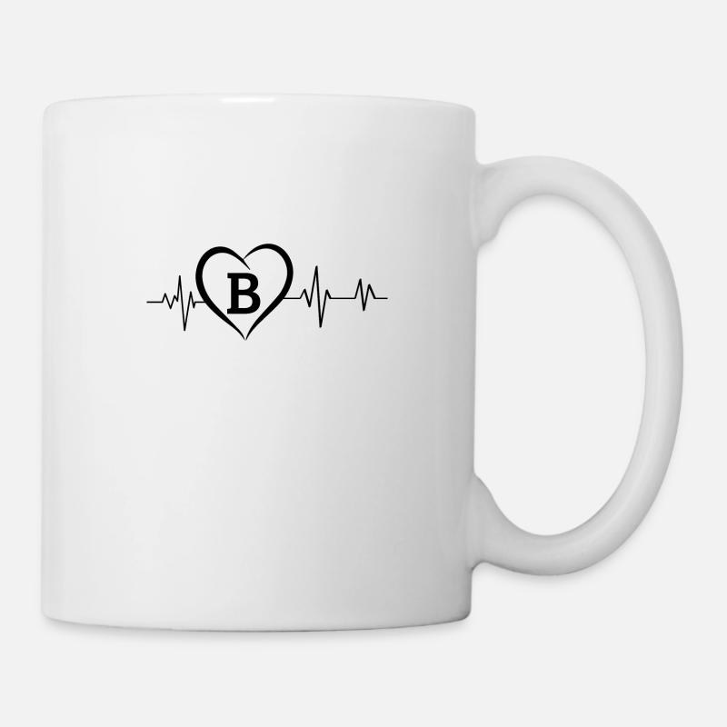 Herzschlag Buchstabe B - Tasse - Weiß