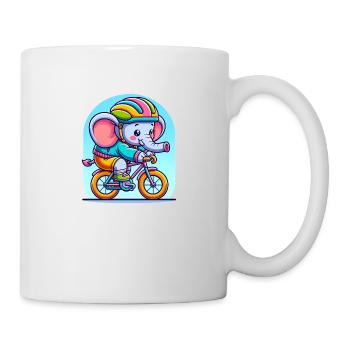 Cute Cyclist Elephant - Mug - white - Right