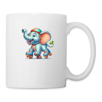 Cute Inline Skater Elephant - Mug - white - Right