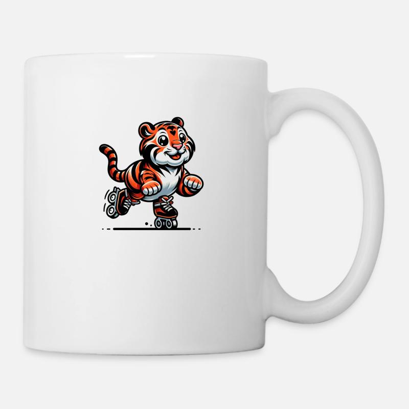 Cute Inline Skater Tiger - Tasse - Weiß