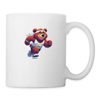 Cute Marathon Runner Bear - Tasse - Weiß - Rechts