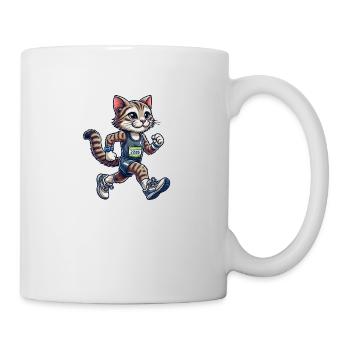 Cute Marathon Runner Cat - Tasse - Weiß - Rechts