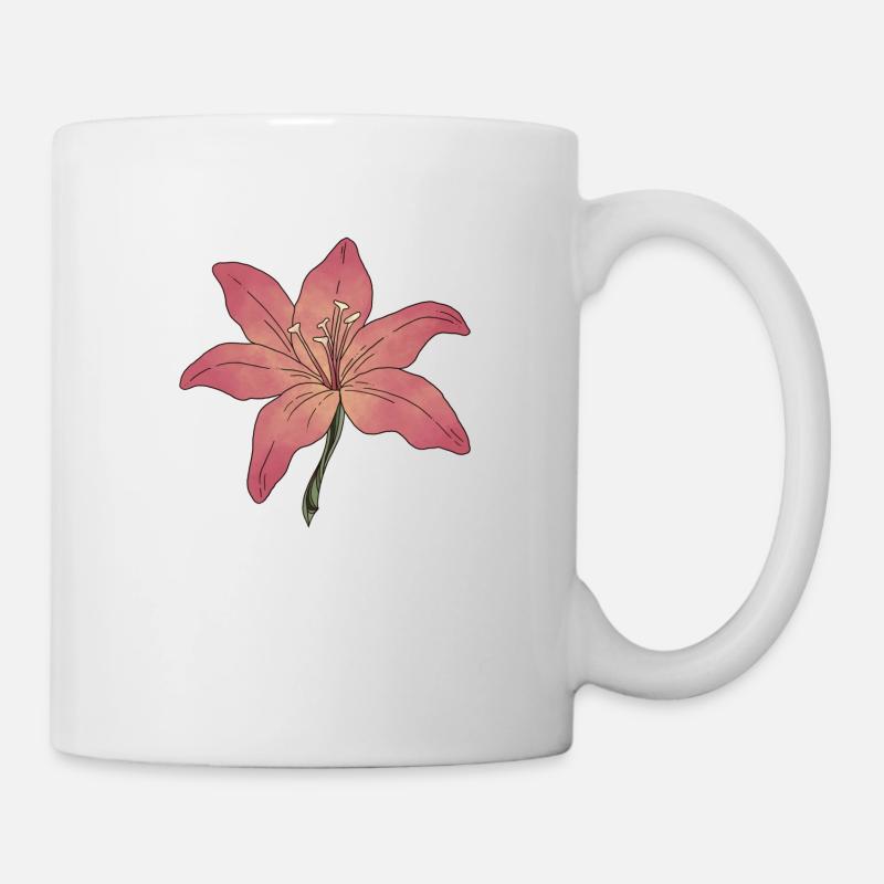 Lilie Blume - Tasse - Weiß