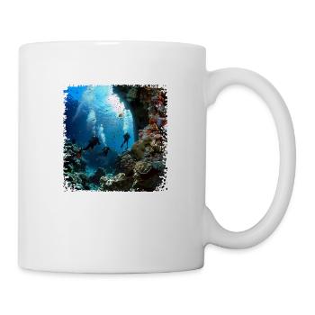 Explorez le monde sous-marin avec la plongée - Mug blanc - blanc - Droite