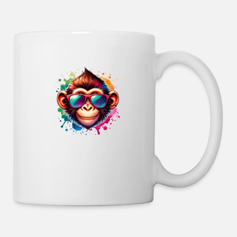 Singe cool - Singe funky - Mug blanc - blanc