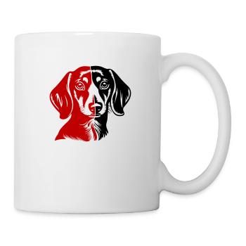 Dachshund Hund Kopf Dackel - Tasse - Weiß - Rechts