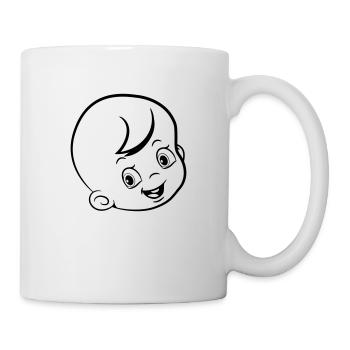 Bébé heureux riant avec des yeux brillants - Mug blanc - blanc - Droite