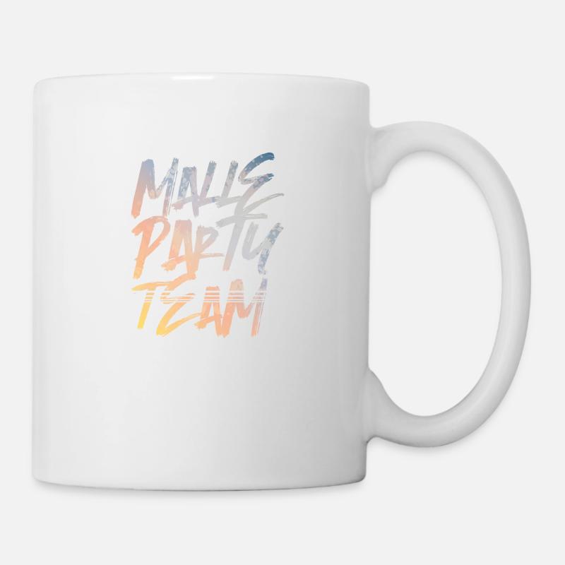 malle party team bunt - Tasse - Weiß