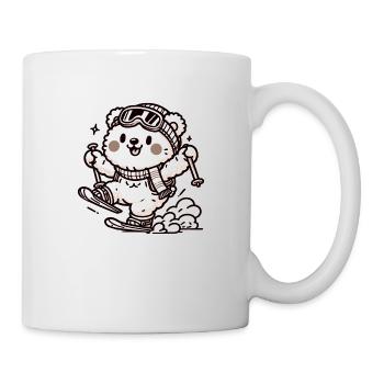 Cute Skier Bear - Tasse - Weiß - Rechts