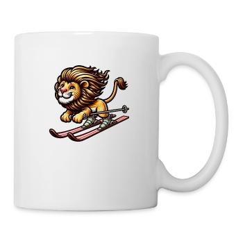 Cute Skier Lion - Tasse - Weiß - Rechts