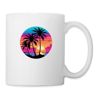 Beautiful and colorful beach sunset. - Mug - white - Right