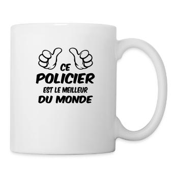 MEILLEUR POLICIER DU MONDE - Mug blanc - blanc - Droite