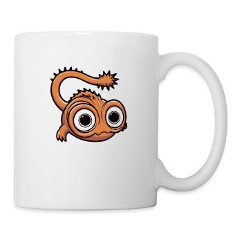Funny little monster with big eyes - Mug - white - Right