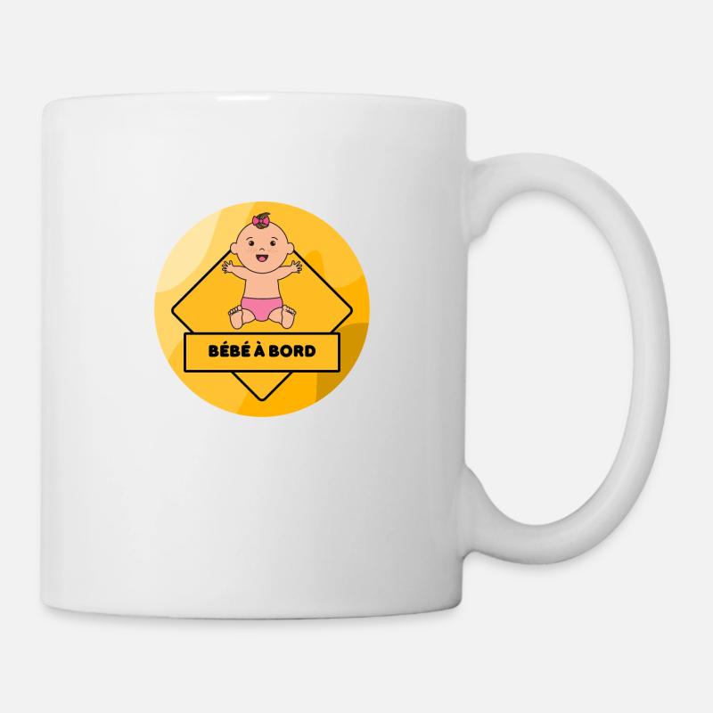 bébé à bord (pied) - Mug blanc - blanc
