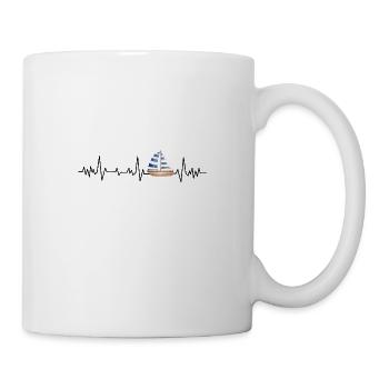 Heartbeat boat - Mug - white - Right