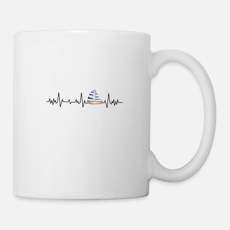Herzschlag-Boot - Tasse - Weiß