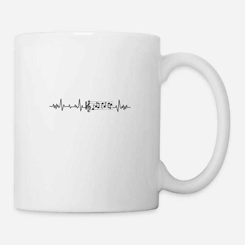 Herzschlag Musiknote - Tasse - Weiß
