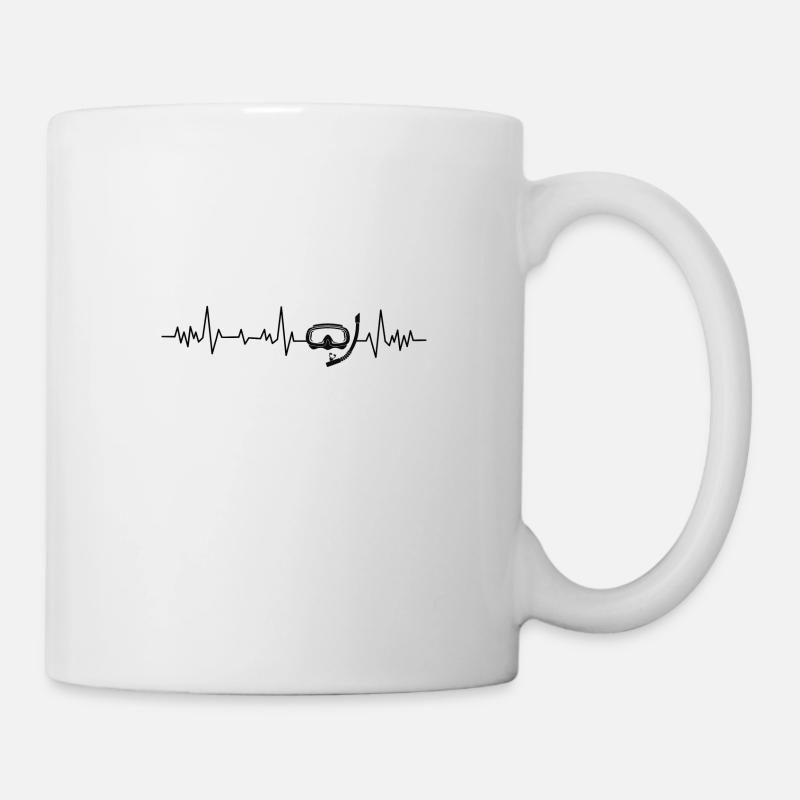 Herzschlag Tauchen - Tasse - Weiß