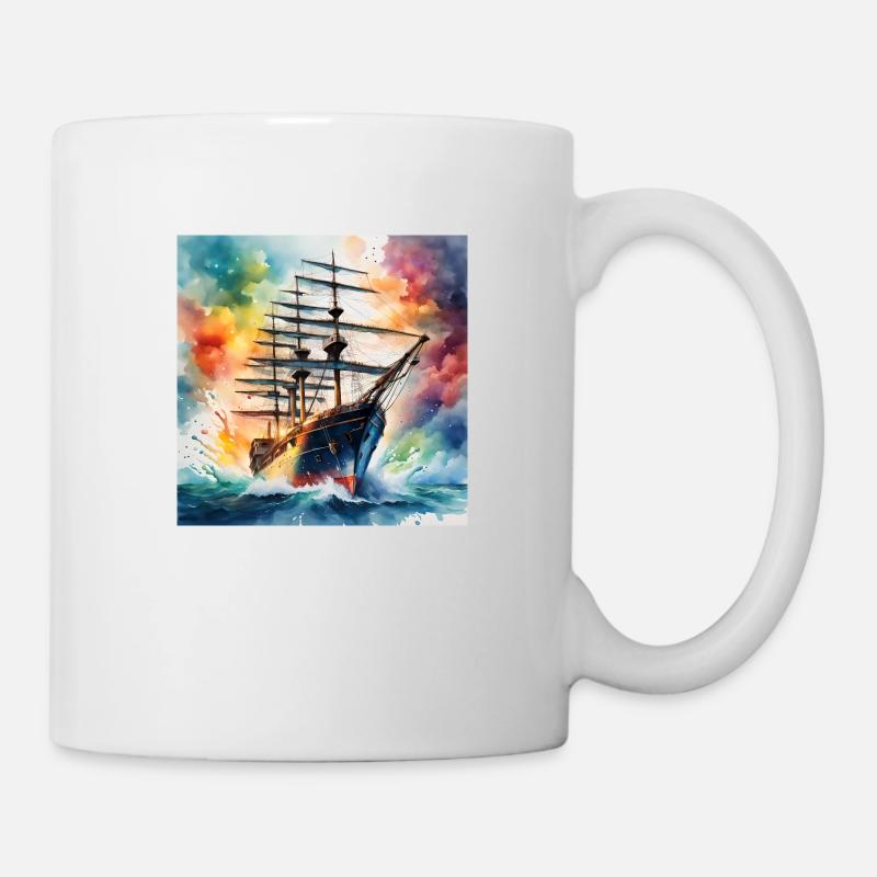 Segelschiff - Tasse - Weiß