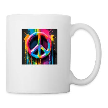 Peace sign colored - Tasse - Weiß - Rechts