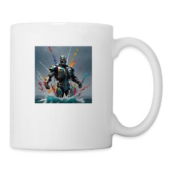 Robot coloré - Mug blanc - blanc - Droite
