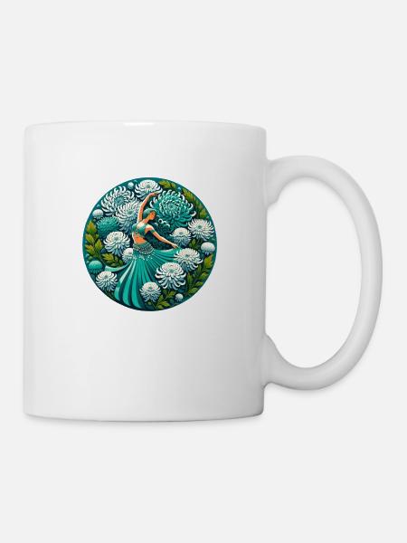 Blaugrüne Bauchtänzerin - Tasse - Weiß
