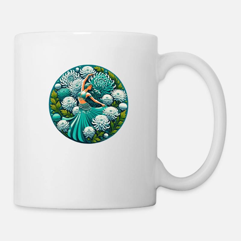 Blaugrüne Bauchtänzerin - Tasse - Weiß