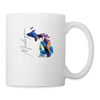 Michigan (United States) | Real Flag | Flag Map Script - Mug - white - Right
