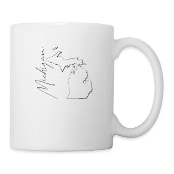 Michigan (USA) | Landkarte | Schatten Script - Tasse - Weiß - Rechts