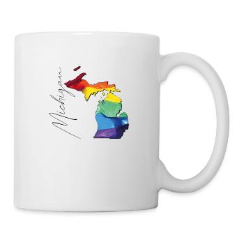 Michigan (United States) | Real Flag | LGBTQIA+ Script - Mug - white - Right
