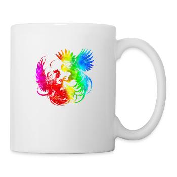 Cock tup fight animal isolated colorful chicken - Mug - white - Right