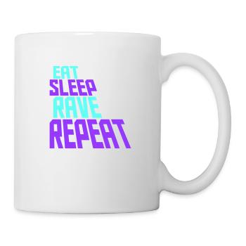 Manger dormir rave répéter nourriture sommeil corbeau disant - Mug blanc - blanc - Droite