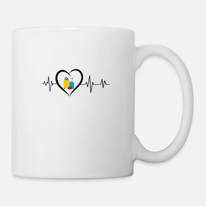 battement de cœur valise de voyage - Mug blanc - blanc