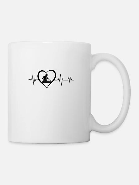 battement de cœur DJ - Mug blanc - blanc