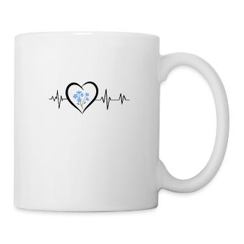 battement de cœur fleurs - Mug blanc - blanc - Droite