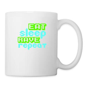 Manger dormir rave répéter nourriture sommeil corbeau disant - Mug blanc - blanc - Droite