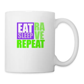Manger dormir rave répéter nourriture sommeil corbeau disant - Mug blanc - blanc - Droite