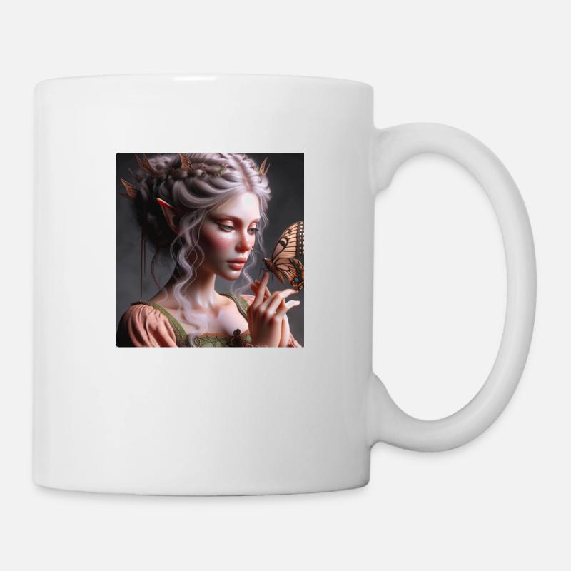 Fee und Schmetterling. - Tasse - Weiß