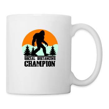 big foot social distancing - Mug - white - Right