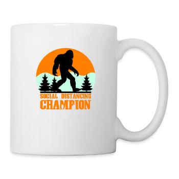 big foot social distancing - Mug - white - Right
