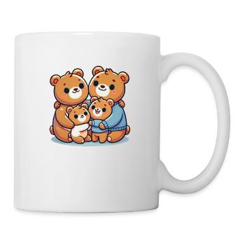 Bear Famille Mère Et Père Avec Deux Enfants - Mug blanc - blanc - Droite