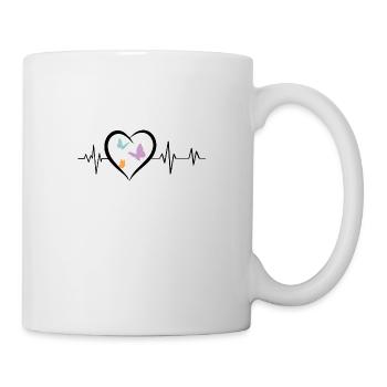 battement de cœur papillons - Mug blanc - blanc - Droite
