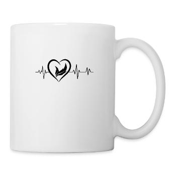 Herzschlag Federn - Tasse - Weiß - Rechts