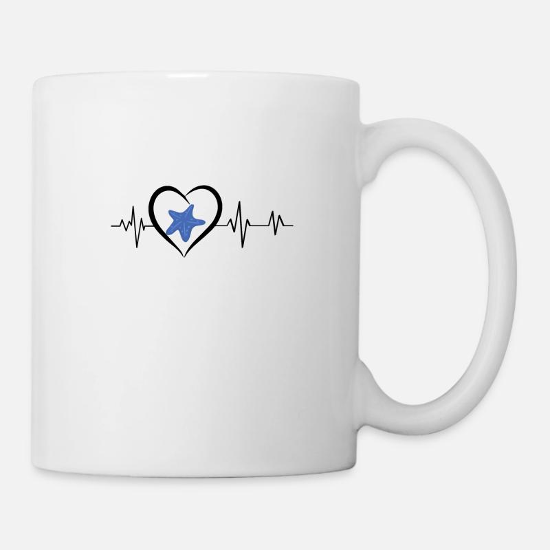 Seestern-Herzschlag - Tasse - Weiß