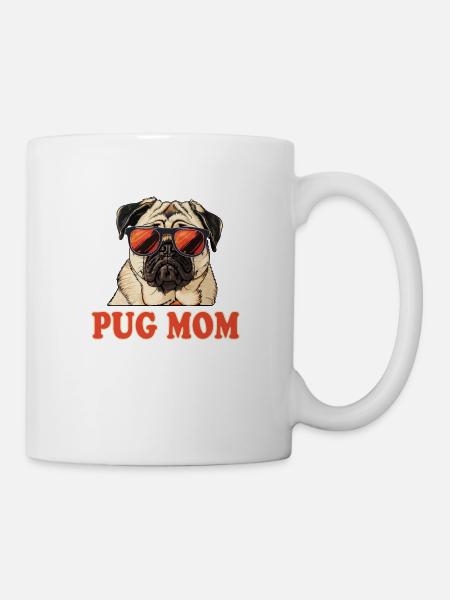 Pug Mom Mops Hund - Tasse - Weiß