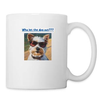 Terrier, Who let the dog out - Mug - white - Right