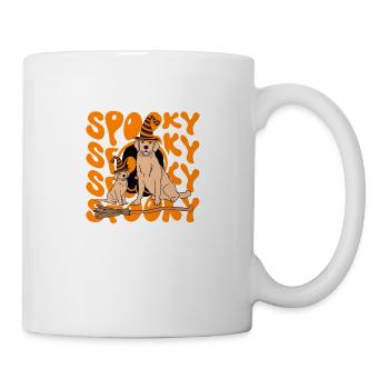 Spooky Duo: Golden Retrievers Halloween Fun - Mug - white - Right