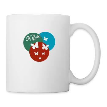 Oh ja, Schmetterling - Tasse - Weiß - Rechts