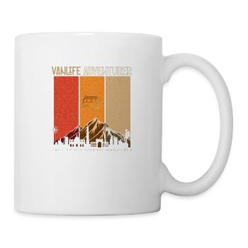 Vanlife Abenteurer - Retro 70er Jahre Farben - Tasse - Weiß - Rechts