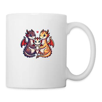 Famille Dragon Mère et Père Avec Un Enfant - Mug blanc - blanc - Droite